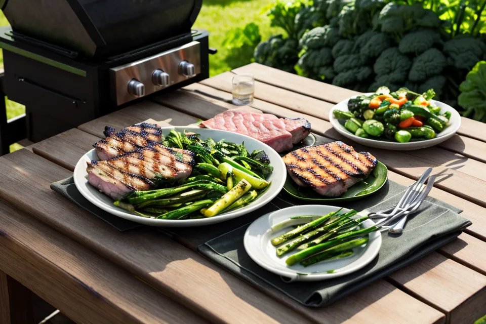A meal and glucose meter on a patio table while tracking blood sugar for a prediabetes A1C plan