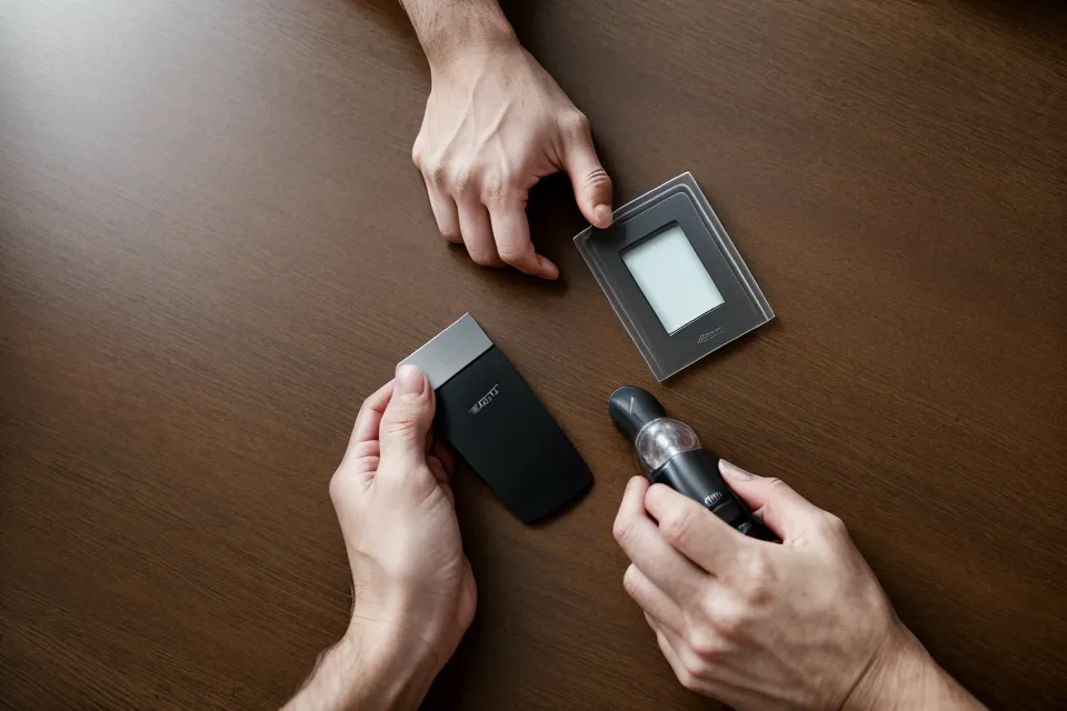 Finger prick lancet device and test strip kit used for manual glucose monitoring readings