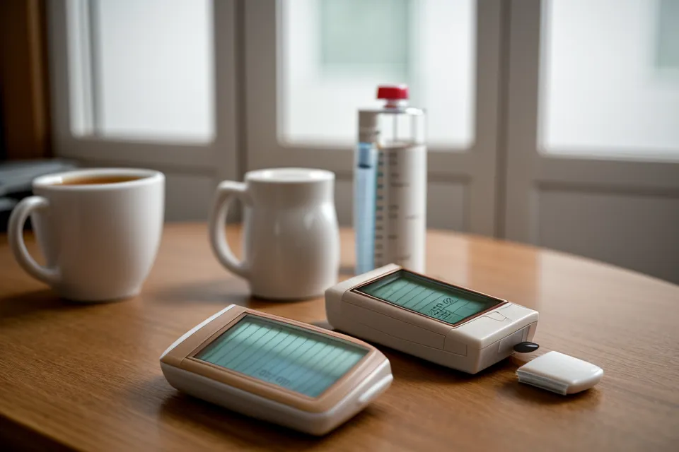 Gluco6 and GlucoBerry bottles compared for fasting glucose supplement testing and blood sugar management
