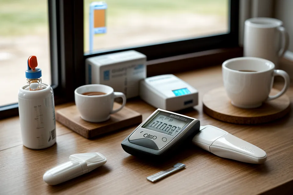 Glucose meter data logbook comparing sleep hours to fasting blood sugar tracking numbers